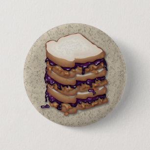 Peanut Butter and Jelly Sandwiches 6 Cm Round Badge