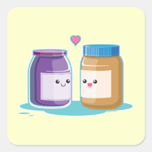 Peanut Butter and Jelly Square Sticker