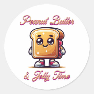 Peanut Butter and Jelly Time Classic Round Sticker