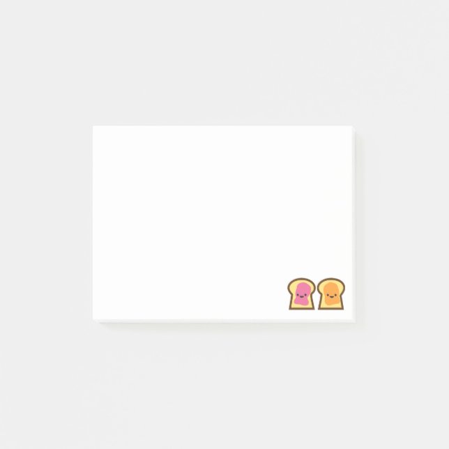 Peanut Butter and Jelly Toast Friends Post-it Note (Front)
