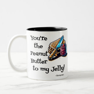 Peanut Butter and Jelly Valentine's Day Two-Tone Coffee Mug