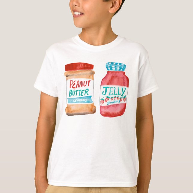 Peanut Butter and Jelly Watercolor T-Shirt (Front)