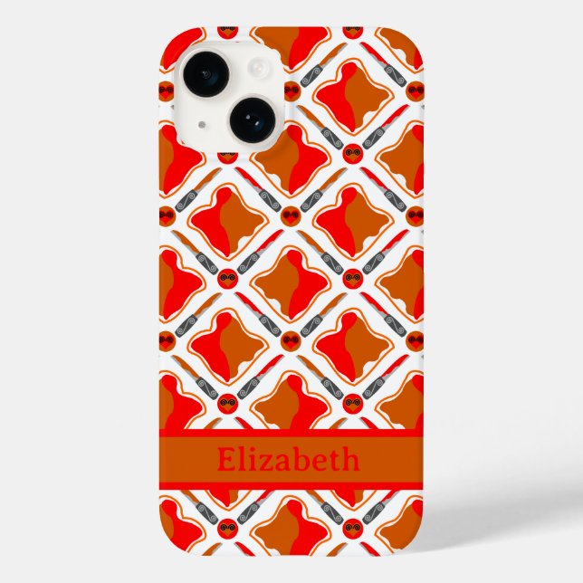 Peanut Butter and Strawberry Jam Pattern Name Case-Mate iPhone Case (Back)