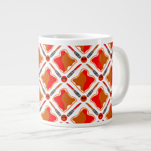 Peanut Butter and Strawberry Jam Seamless Patter Large Coffee Mug (Front Right)