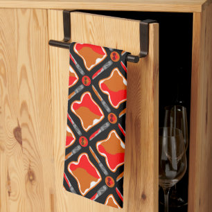 Peanut Butter and Strawberry Jam Seamless Patter Tea Towel