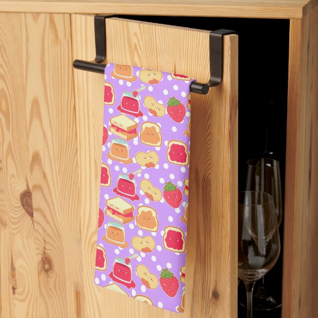 Peanut Butter And Strawberry Jelly Tea Towel (Thirds Fold)