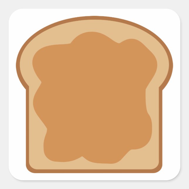 Peanut Butter Bread Slice Square Sticker (Front)