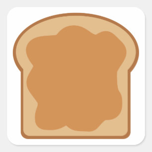 Peanut Butter Bread Slice Square Sticker