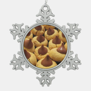 Peanut Butter Chocolate Drop Cookies Snowflake Pewter Christmas Ornament