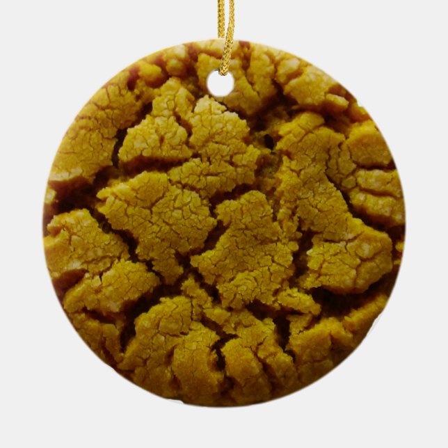 Peanut Butter Cookie Ceramic Ornament (Front)
