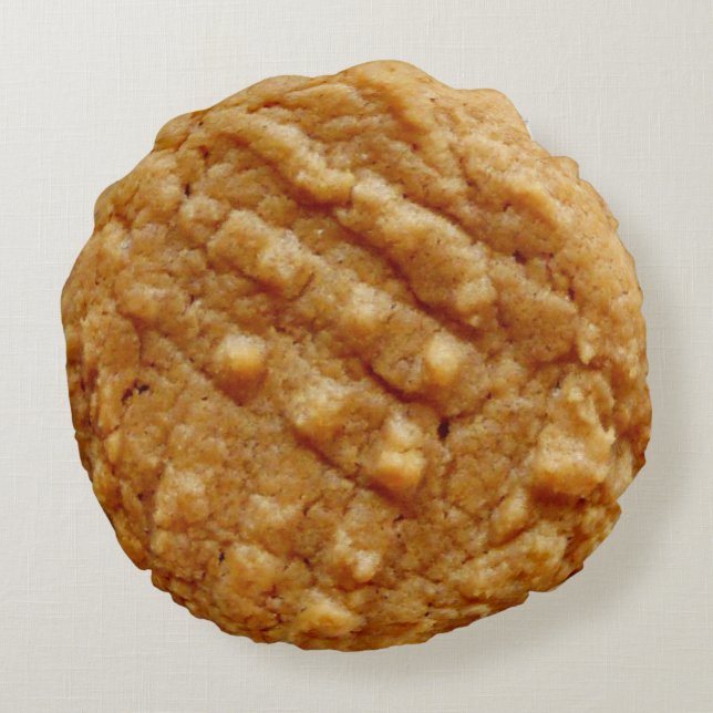 Peanut Butter Cookie, Tan Round Cushion (Back)