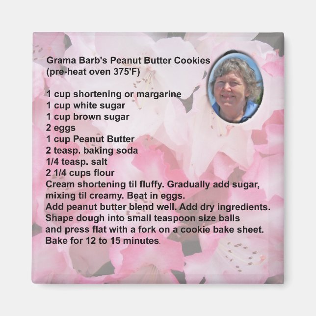 Peanut Butter Cookies Recipe Magnet (Front)