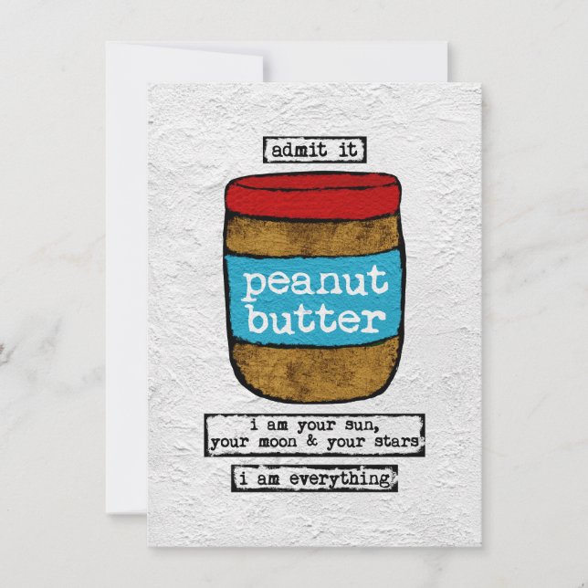 Peanut Butter Greeting Card - Funny Food (Front)