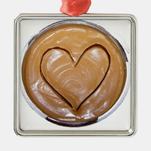 Peanut Butter Heart Metal Ornament
