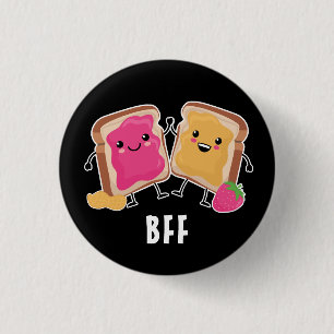  Peanut Butter + Jelly: BFF Funny 3 Cm Round Badge