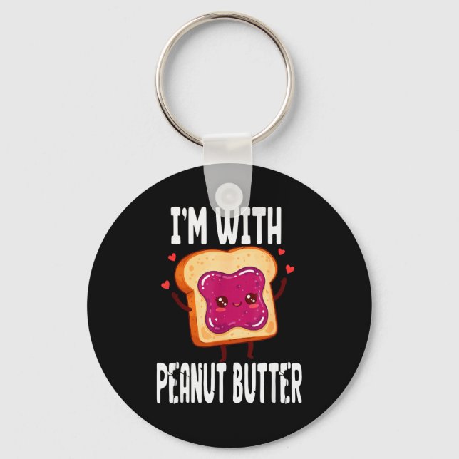 Peanut Butter Jelly Matching Couples Halloween Fun Key Ring (Front)