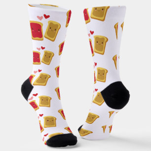 Peanut Butter & Jelly Pattern Socks