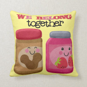 Peanut Butter & Jelly Polyester Throw Pillow