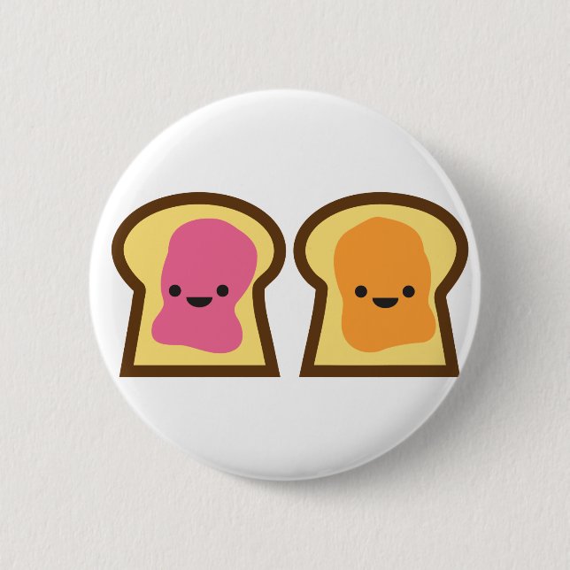 Peanut Butter Jelly Time! 6 Cm Round Badge (Front)