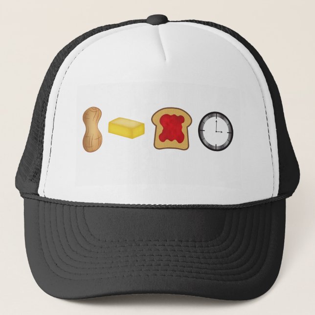 Peanut Butter Jelly Time Horizontal Trucker Hat (Front)