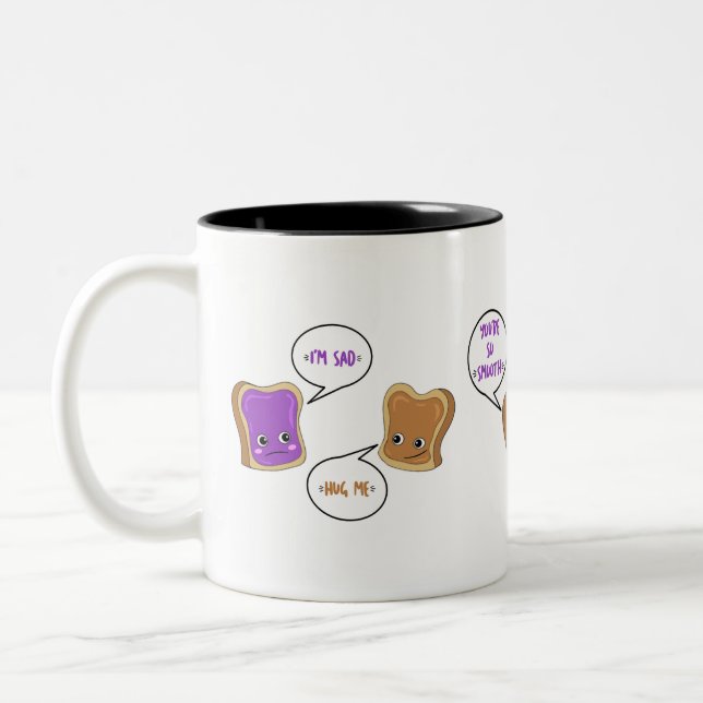 Peanut Butter Jelly Time Two-Tone Coffee Mug (Left)