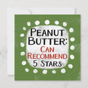 Peanut Butter Review 5 Stars Greeting Card