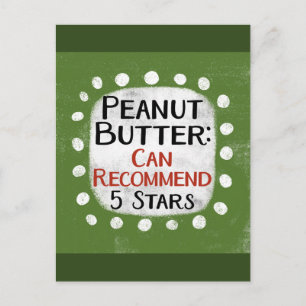 Peanut Butter Review 5 Stars Postcard