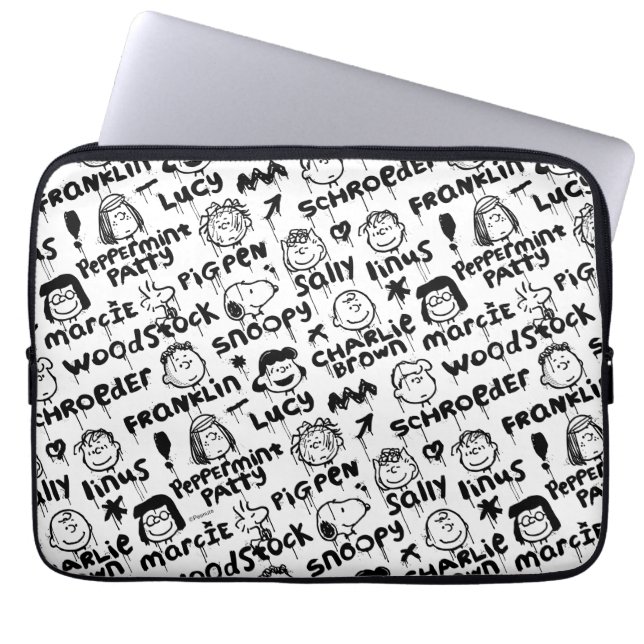 Peanut Characters Graffiti Pattern Laptop Sleeve (Front)