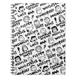 Peanut Characters Graffiti Pattern Notebook