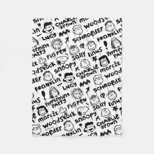 Peanut Characters Graffiti Pattern Pet Fleece Blanket