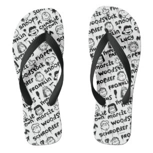 Peanut Characters Graffiti Pattern Thongs