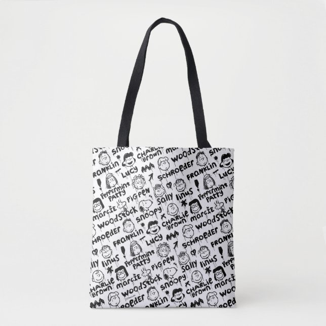 Peanut Characters Graffiti Pattern Tote Bag (Front)