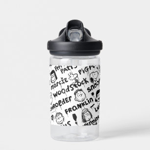 Peanut Characters Graffiti Pattern Water Bottle