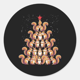 Peanut Christmas Tree The Squirrel Xmas Tree Women Classic Round Sticker