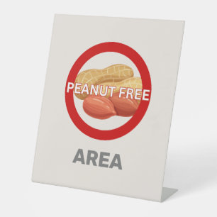 Peanut Free Area Customised Food Allergy Alert Pedestal Sign