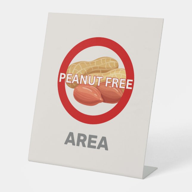 Peanut Free Area Customised Food Allergy Alert Pedestal Sign (Front)