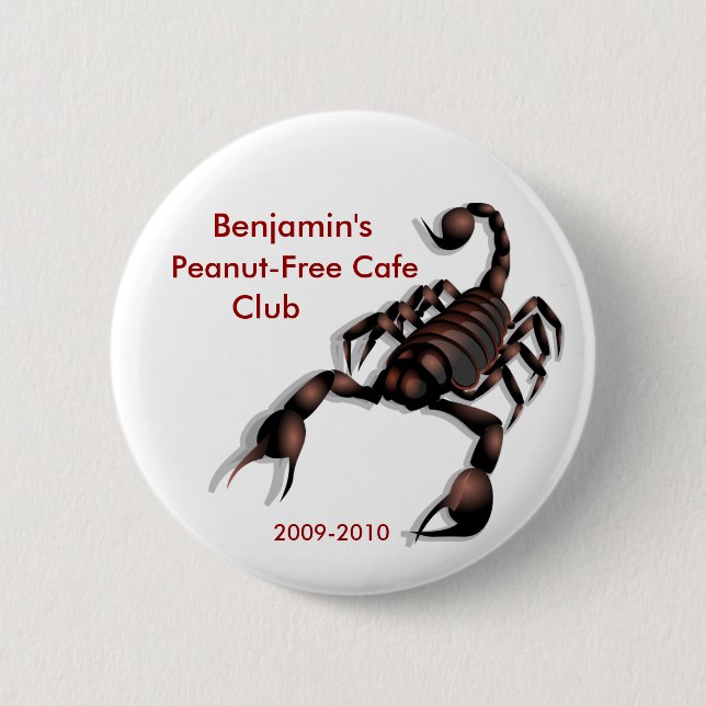 Peanut-Free Cafe Club 6 Cm Round Badge (Front)