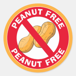 Peanut Free Caution Sticker