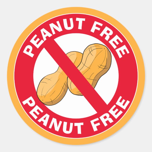 Peanut Free Caution Sticker (Front)