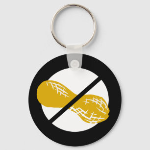 Peanut Free Symbol Black No Peanuts Allergy Kids Key Ring