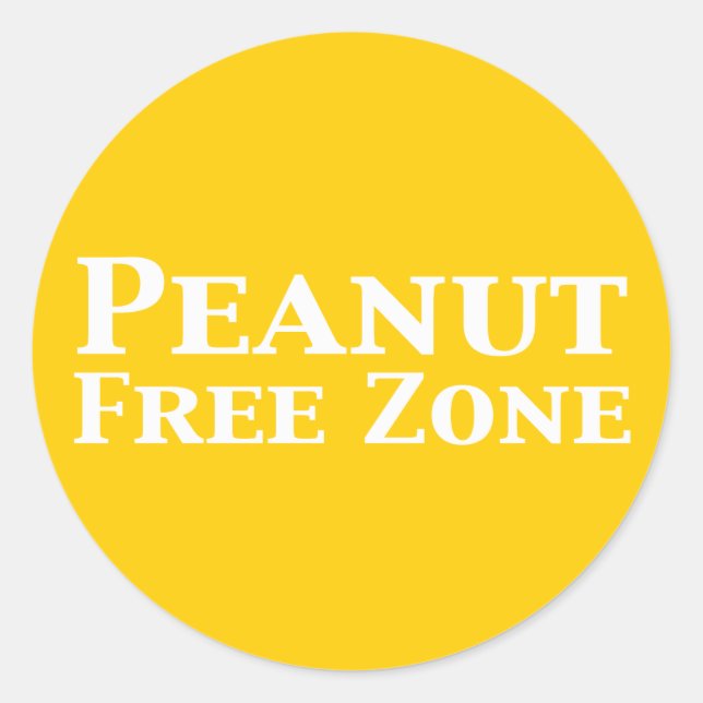 Peanut Free Zone Gifts Classic Round Sticker (Front)