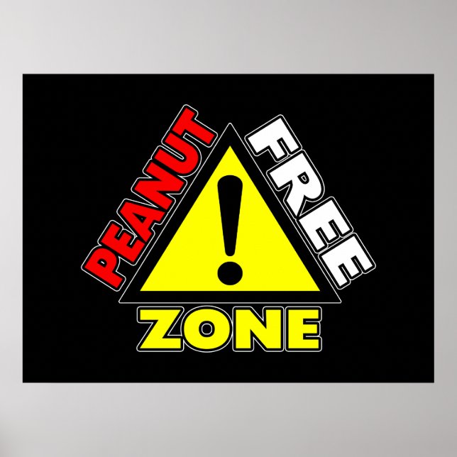 Peanut Free Zone (Peanut Allergy) Poster (Front)