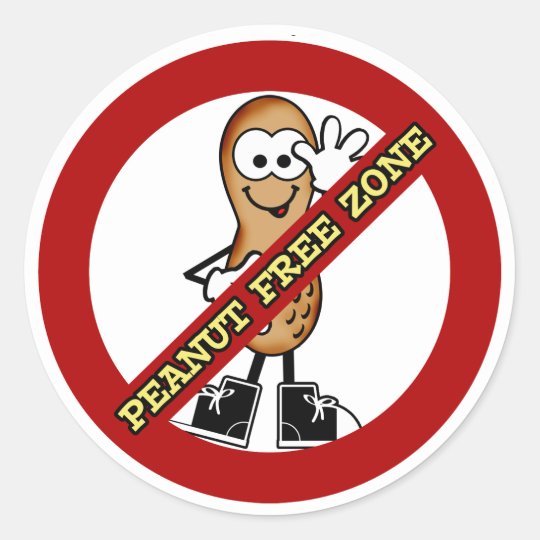 peanut-free-zone-sticker-zazzle-au