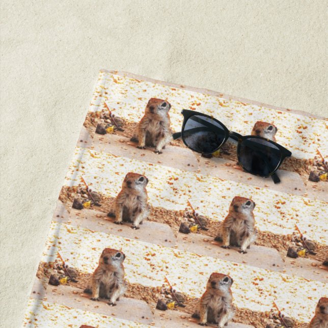 "Peanut" Ground Squirrel Beach towel (In Situ)