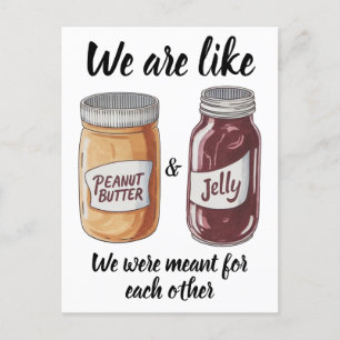 Peanut jar with jelly jar anniversary  postcard