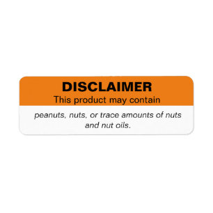 Peanut/Nut Disclaimer Vending Label Sticker