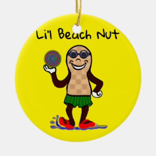 Peanut Sports a Beach Ball Ceramic Ornament