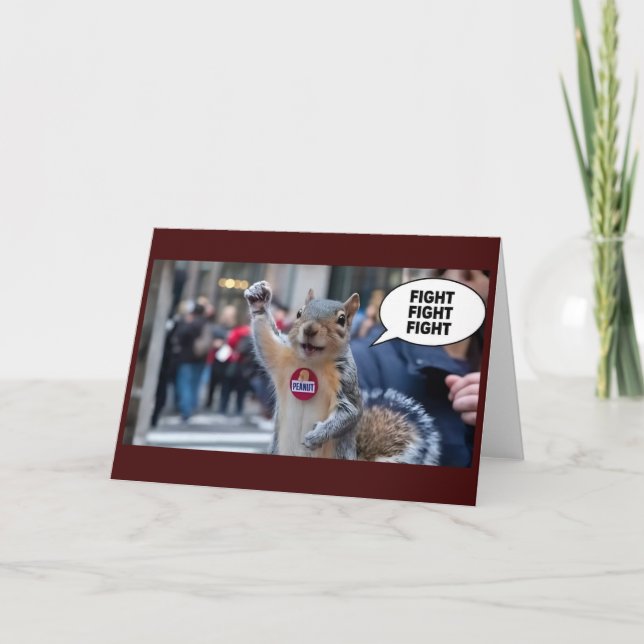 Peanut the Squirrel Funny Conservative Christmas Card (Front)