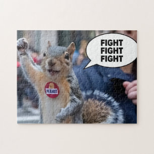 Peanut the Squirrel Funny Conservative Christmas Jigsaw Puzzle