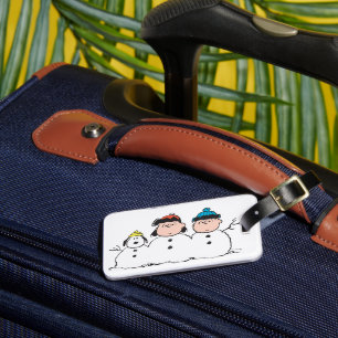 Peanuts   3 Person Snowman Luggage Tag